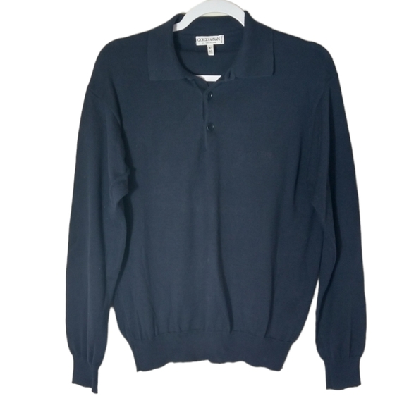 Giorgio Armani Other - Giorgio Armani le collezioni collared 1/4 button cotton sweater shirt top
